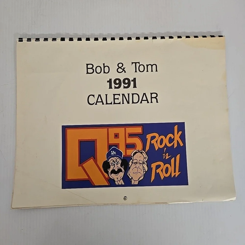 Vintage 1991 Bob & Tom Q95 Radio Calendar Coca-Cola Advertising WFBQ Indy